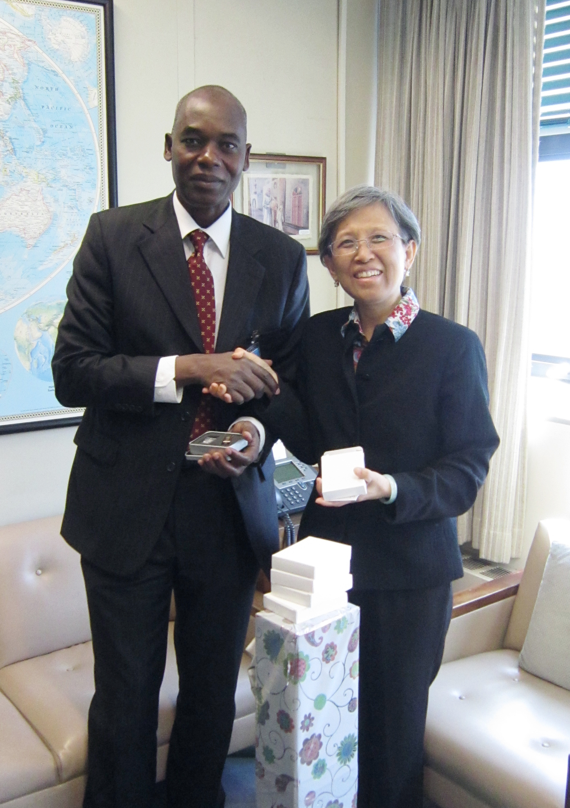 Haiyan with a representative of Togo - September 2012o -